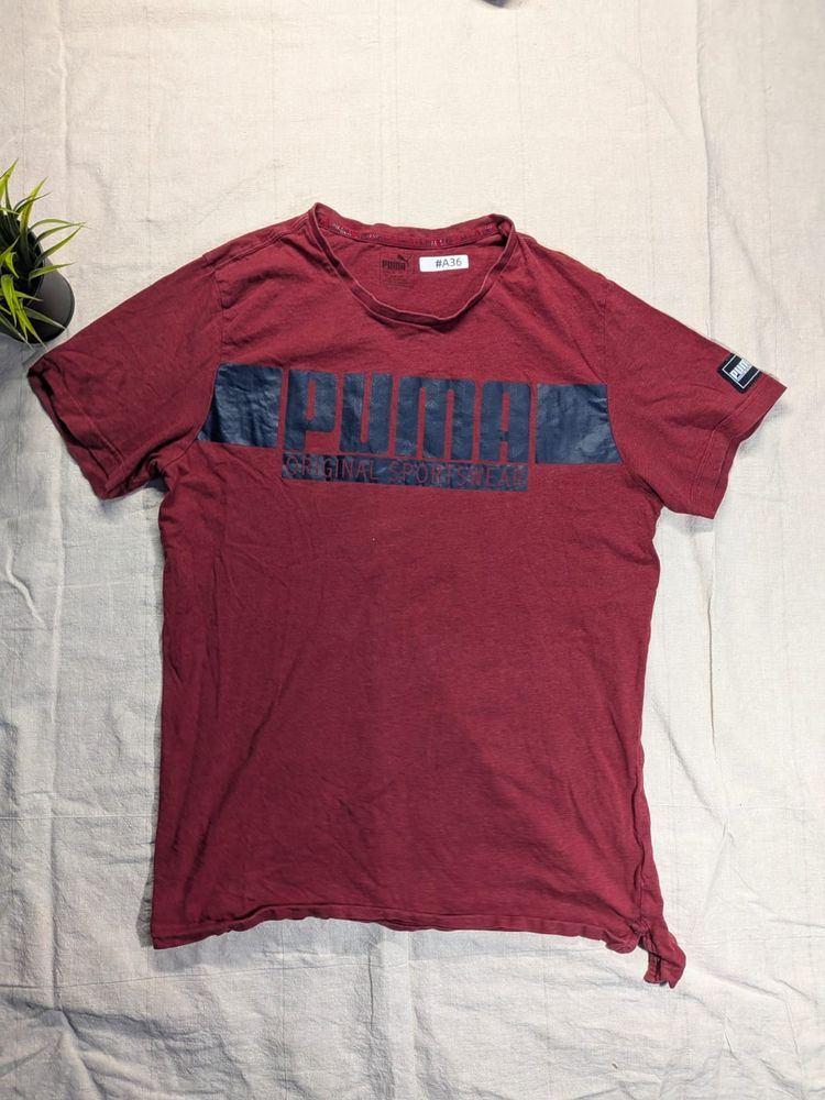 Puma Red T Shirt Big Logo Streetwear